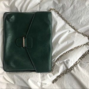 GREEN CLUTCH/OVER THE SHOULDER BANANA REPUBLIC BAG